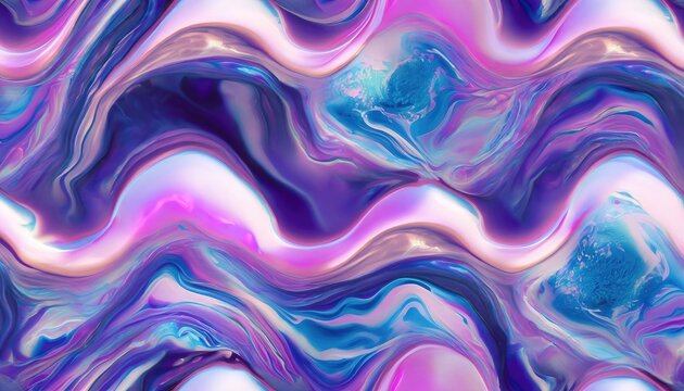 Background with Pearl Oyster Abalone Marble Abstract Wave Colorful Pastel Shiny Lilac Blue Pink