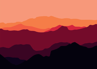 Silhouette of a mountains vector, vector illustration for background design.