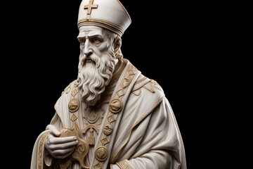 Obraz premium Saint Boniface statue from profile.