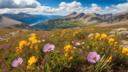 Obraz premium Examine the rich biodiversity supported by mountain wildflowers and these plants contribute to the overall ecological balance in the mountain ecosystem