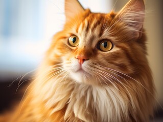 Cute orange cat in closeup look
