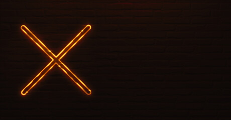 wrong step icon eletronic neon sign