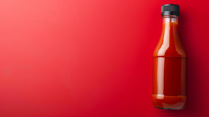 Spicy sauce bottle in glass bottle