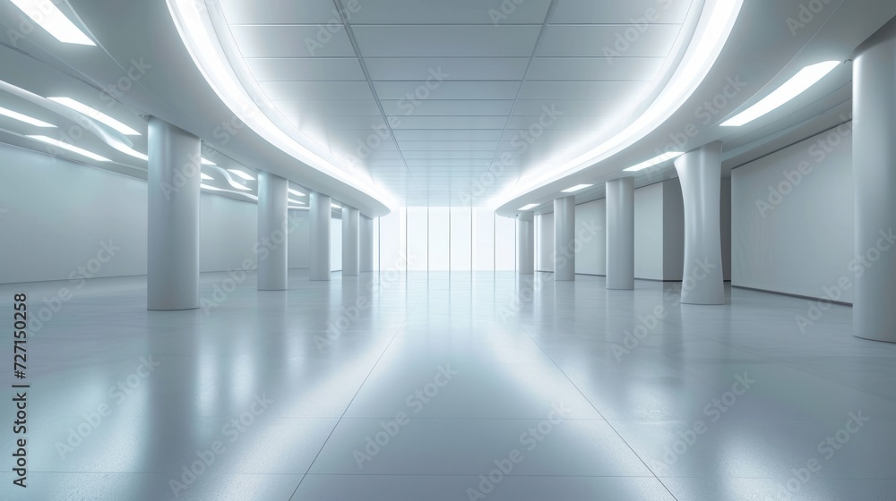 Poster general futuristic empty room 3d rendering