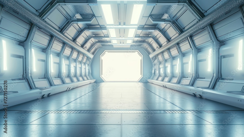 Poster general futuristic empty room 3d rendering