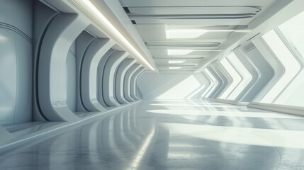 Obraz premium General Futuristic Empty Room 3D Rendering