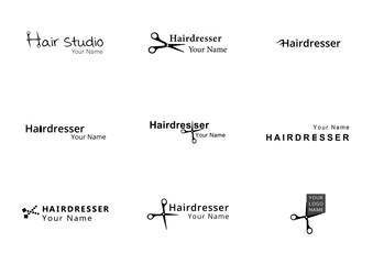 Logosammlung für Friseursalons Coiffeur