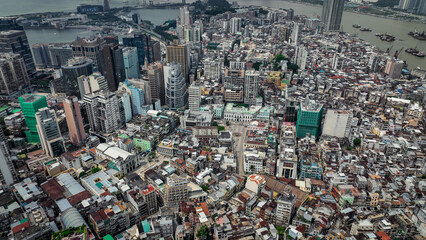 Aerial View of a City With Tall Buildings