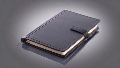 black book diary blank cover notebook on background