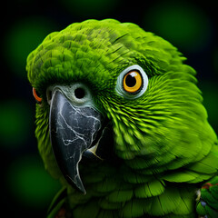 green parrot portrait