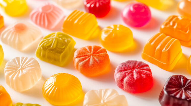 Bright and detailed image of classic hard candies in various flavors