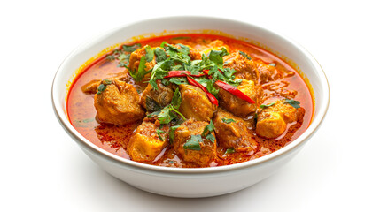 Spicy and flavorful chicken curry in a bowl,