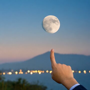 hand holding a moon