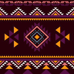 Ethnic southwest tribal navajo ornamental seamless pattern fabric colorful design for textile printing