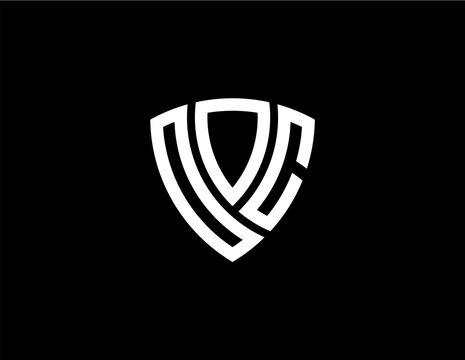 OOC creative letter shield logo design vector icon illustration