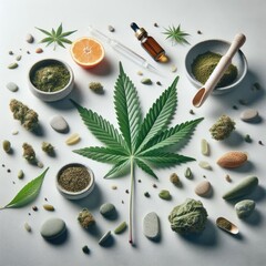 Obraz na płótnie Canvas cannabis marijuana leaf background