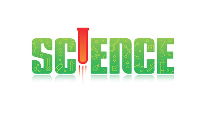 science and red test tube concept. science concept for education, research world