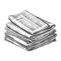 Financial newspaper headlines isolated on white background, hand drawn, png
 - obrazy, fototapety, plakaty