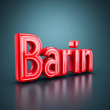 Bargin in bold 3D letters with a high-gloss finish,