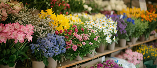 flowers in a hardware store in spring
