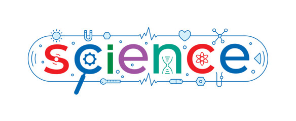 science word. science word and symbols vector