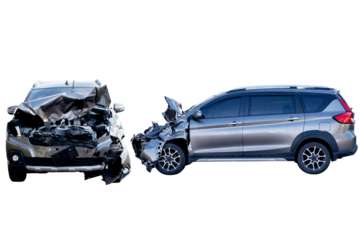 Car crash, Full body ofbronze car get damaged by accident on the road. damaged cars after collision. isolated on trasparent background, car crash bumper graphic design element, PNG File