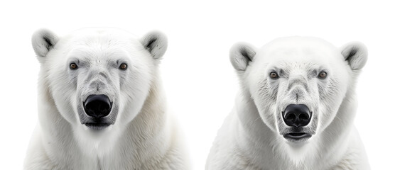A portrait of a polar bear. largest extant species of bear and land carnivore.