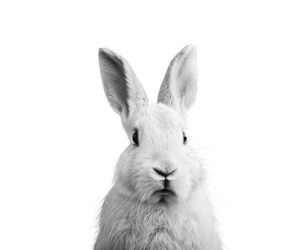 White rabbit with long ears