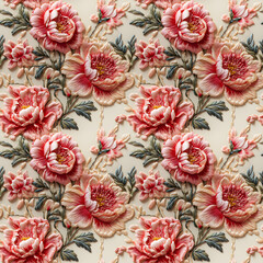 Fabrics embroidered seamless patterns of vintage flower pastel color tones for various creative lovers and home decorating enthusiasts.NO.08