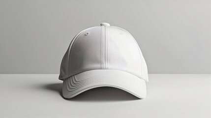 Realistic white baseball cap mockup for branding and corporate identity design. Template on a white background. Generative AI