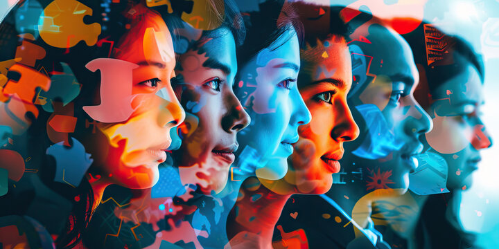 Language Exchange: People Communicating in Multiple Languages, Symbolizing the Exchange of Ideas and Cultural Understanding