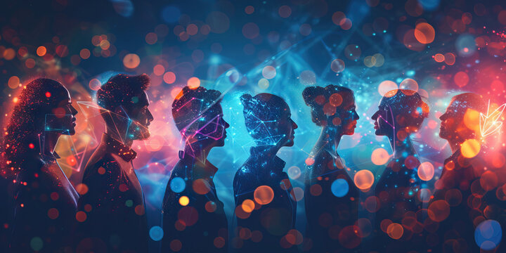 Language Exchange: People Communicating in Multiple Languages, Symbolizing the Exchange of Ideas and Cultural Understanding