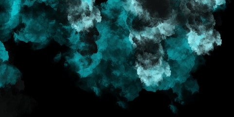 Abstract blue  smoke animated on a black background. abstract background with blue  smoky swirl on black background. movement of fire design on black background. blue  smoke on dark. Space for text.
