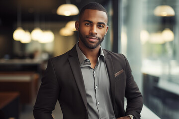 Fototapeta premium Illustration of a fashion portrait, Business man, AI Generated