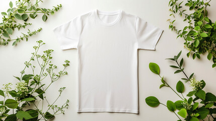 White T-shirt mockup. Generative AI - obrazy, fototapety, plakaty