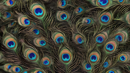 background seamless peacock tail multicolored