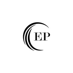 Fototapeta premium EP logo. E P design. White EP letter. EP, E P letter logo design. Initial letter EP linked circle uppercase monogram logo. E P letter logo vector design. top logo, Most Recent, Featured,