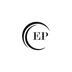Obraz premium EP logo. E P design. White EP letter. EP, E P letter logo design. Initial letter EP linked circle uppercase monogram logo. E P letter logo vector design. top logo, Most Recent, Featured,