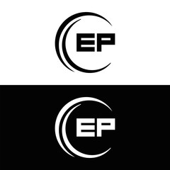 Fototapeta na wymiar EP logo. E P design. White EP letter. EP, E P letter logo design. Initial letter EP linked circle uppercase monogram logo. E P letter logo vector design. top logo, Most Recent, Featured,