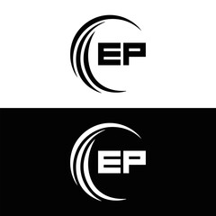 Fototapeta na wymiar EP logo. E P design. White EP letter. EP, E P letter logo design. Initial letter EP linked circle uppercase monogram logo. E P letter logo vector design. top logo, Most Recent, Featured,