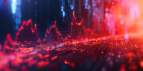 Downturn Graph: Declining Financial Graph, Reflecting Market Decline and Economic Challenges