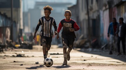 Determined urban soccer heirs, fiery resolve Generative AI