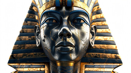 A mesmerizing 3D rendering of an ancient pharaoh, exuding regal elegance and power. With meticulous attention to detail, the artwork captures the pharaoh's enigmatic aura, transporting viewe