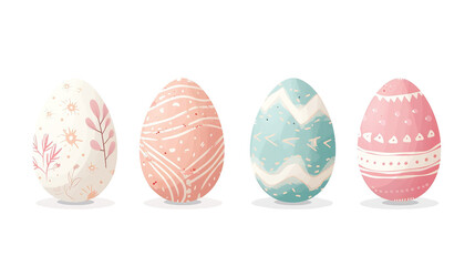  Easter  of eggs with different textures, patterns and festive decorations  png