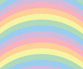パステルカラーの虹色の背景素材（アーチ型）