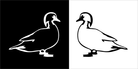 Illustration vector graphics of duck icon