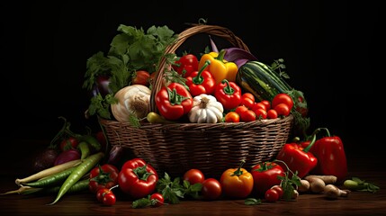 basket of handpicked vegetables