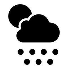 Snowy weather forecast icon. Snow cloud icon. Cloud with snowflakes icon.