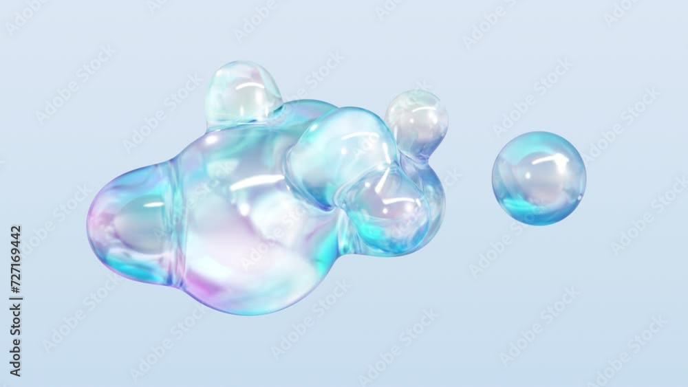 Aufkleber a metaball animation displaying liquid blobs transforming. 3d abstract colorful metaball background.