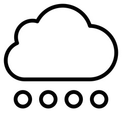 Snowy weather forecast icon. Snow cloud icon. Cloud with snowflakes icon.